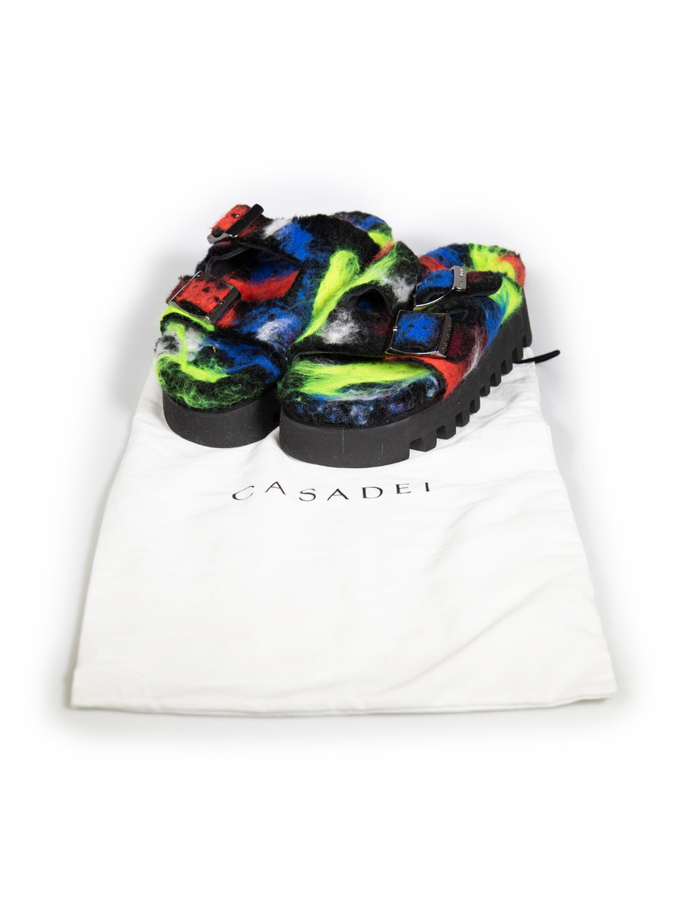 Casadei Abstract Felt Platform Slides