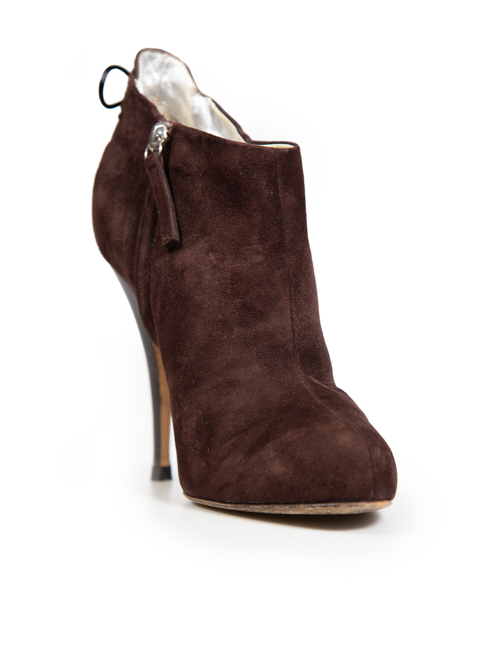 Giuseppe Zanotti Brown Suede Stiletto Ankle Boots