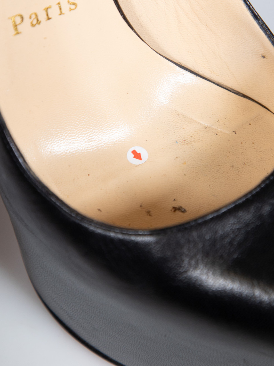 Christian Louboutin Black Leather Sling Back Heels