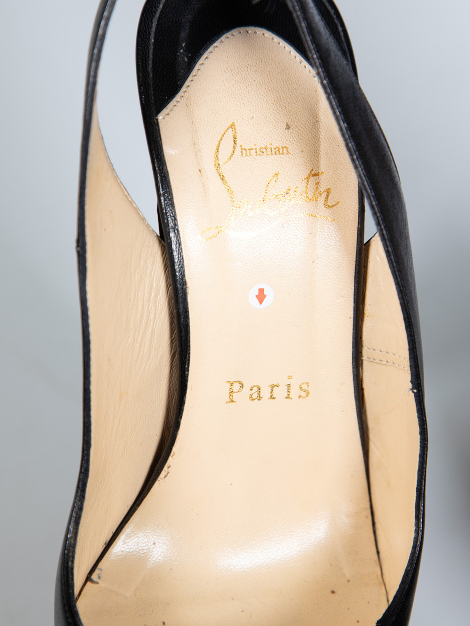 Christian Louboutin Black Leather Sling Back Heels