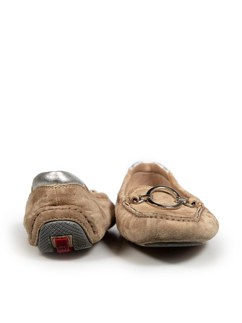 Prada Beige Suede Square Toe Loafers