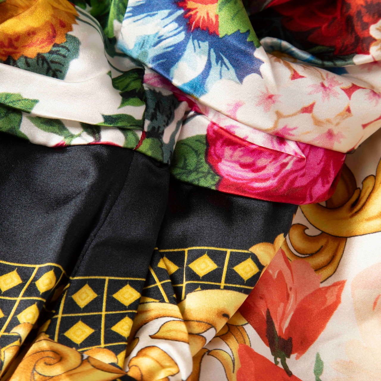 Dolce & Gabbana Floral Print Ruch Detail Dress