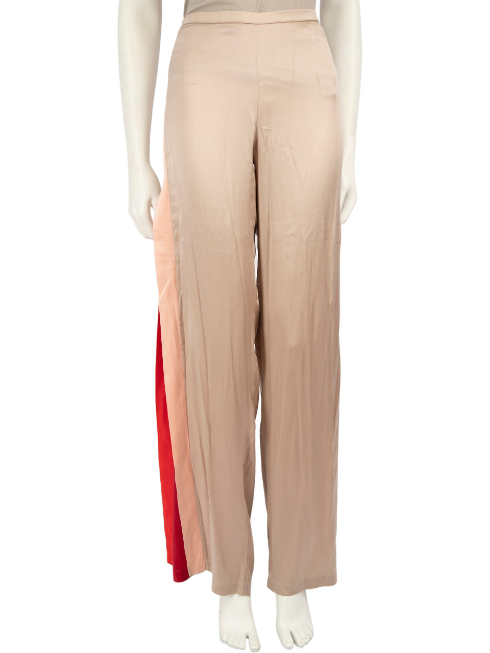 La Perla Beige Wide Leg Side Stripe Trousers