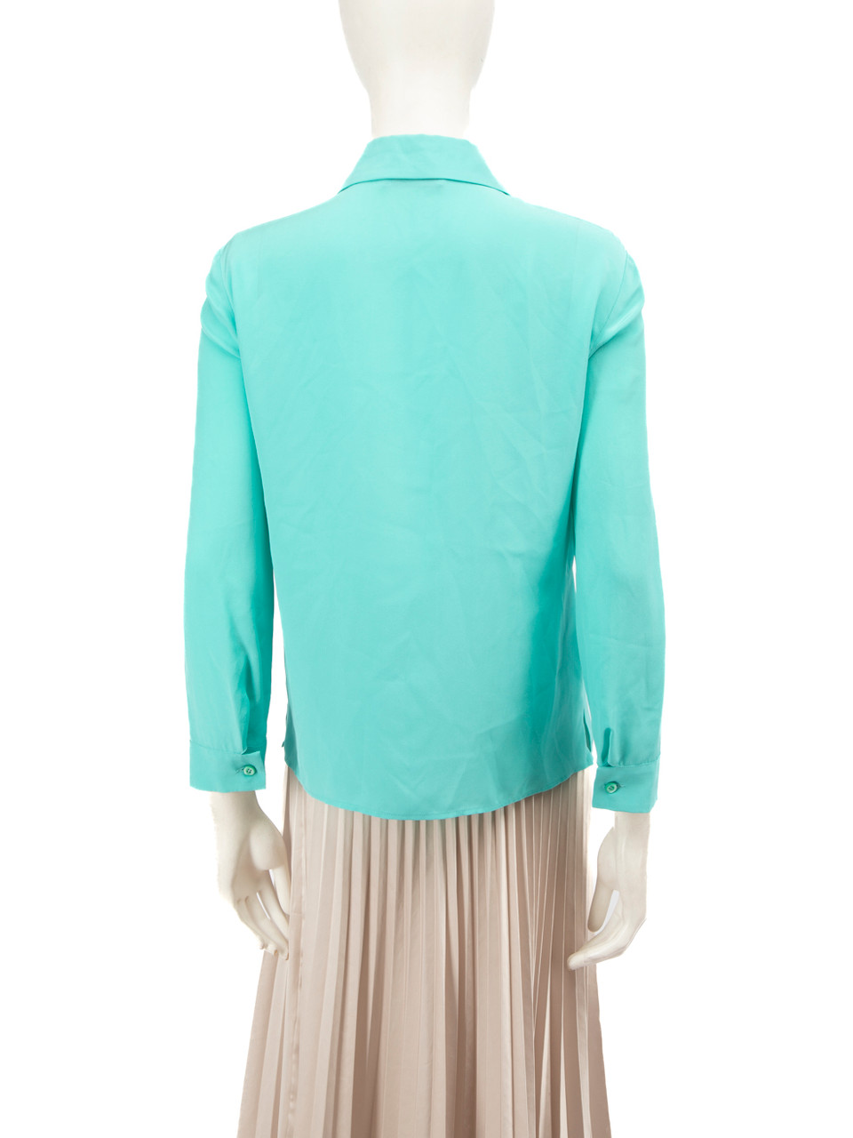 Prada Blue Silk Long Sleeve Shirt