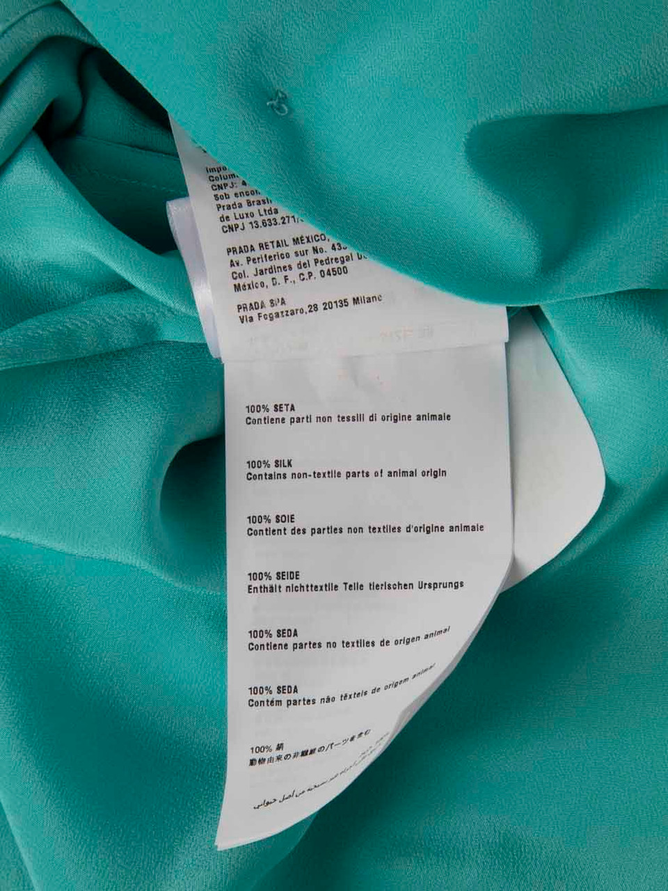 Prada Blue Silk Long Sleeve Shirt