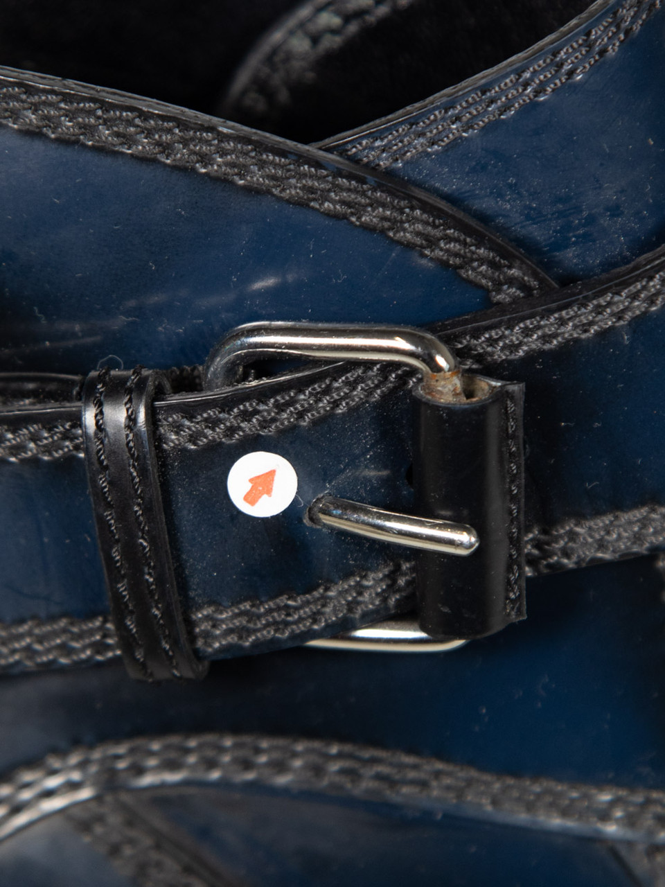 Balenciaga Navy Leather Wedge Heel Boots Balenciaga Navy Leather Wedge Heel Boots