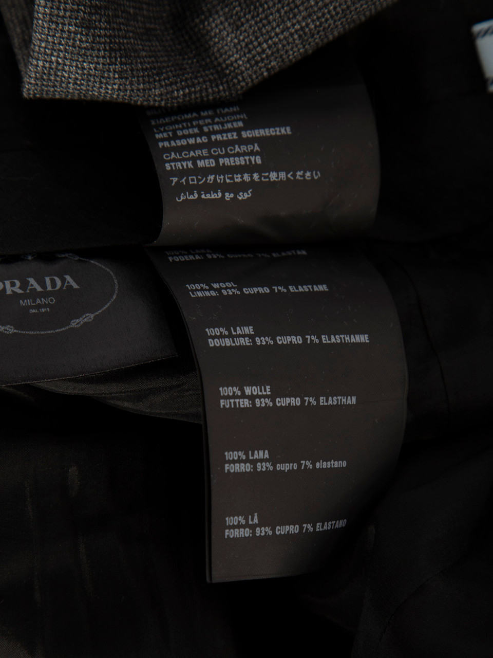 Prada Grey Wool Straight Fit Suit Trousers