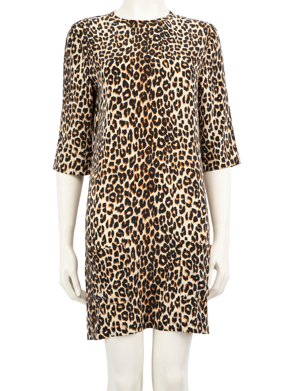 Equipment Brown Silk Leopard Mini Length Dress