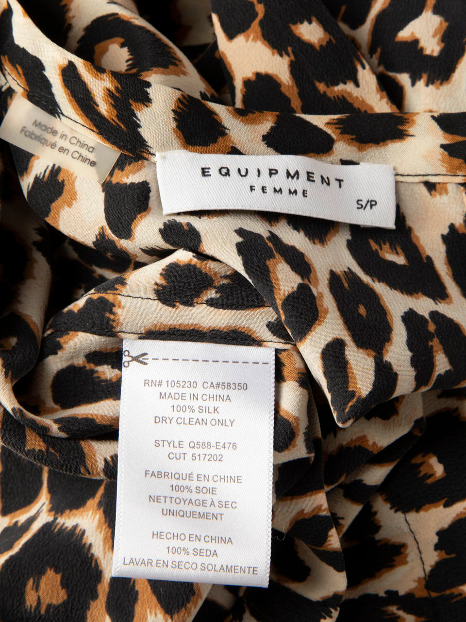 Equipment Brown Silk Leopard Mini Length Dress