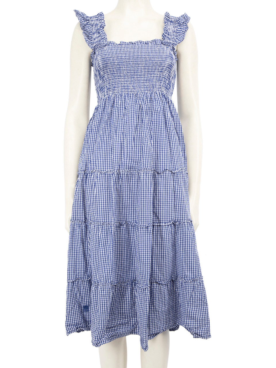 Hill House Blue Gingham Pattern Midi Dress