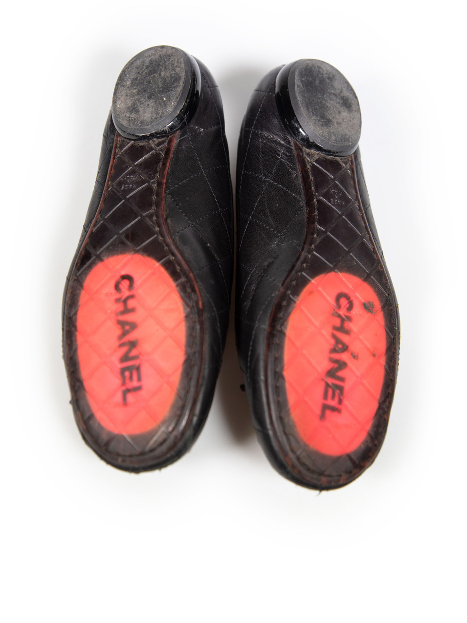 Chanel Black Leather Ballet CC Flats