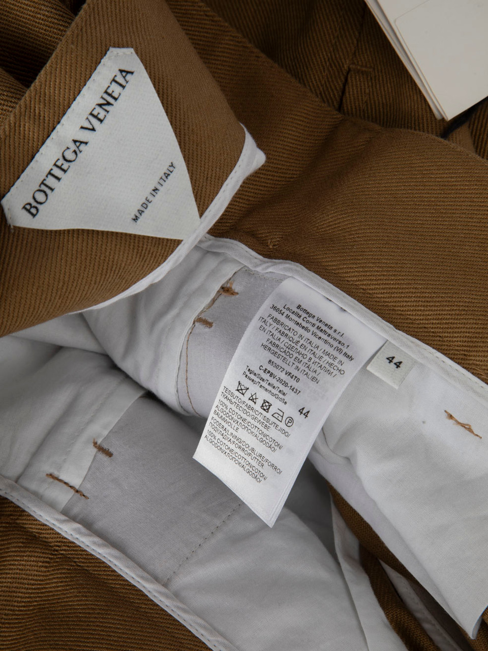 Bottega Veneta Brown Button Up Wide Leg Trousers
