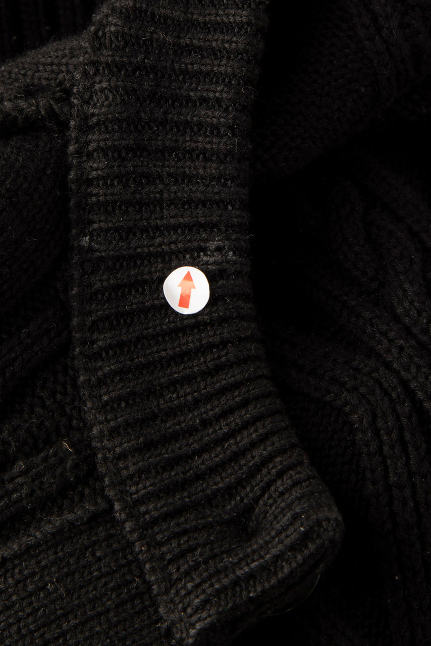 Temperley London Black Cable Knit Ribbed Cardigan