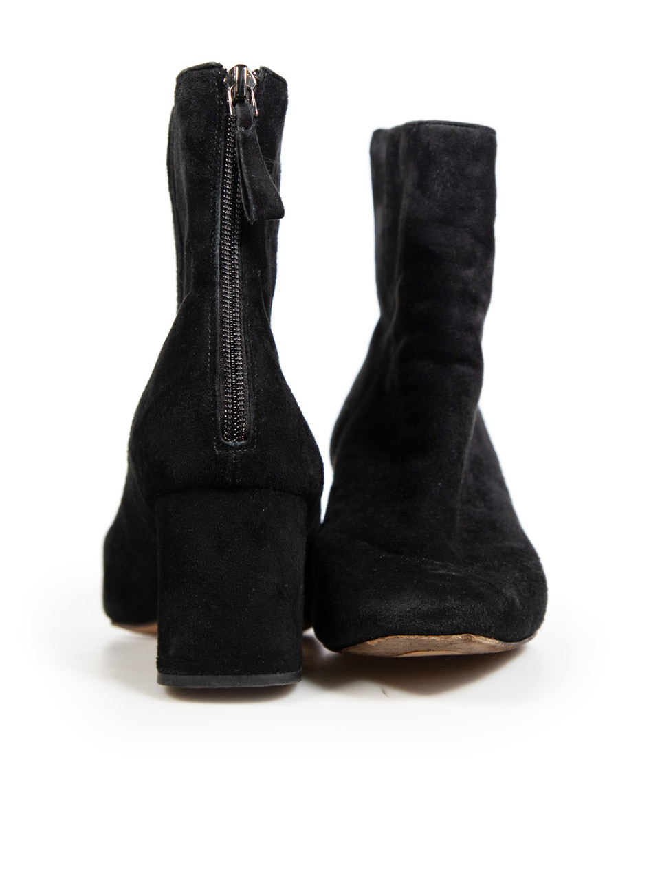 Alexandre Birman Black Suede Block Heeled Boots