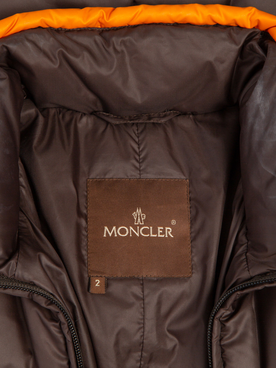 Moncler, Puffer Coat, Polyamide Orange/Brown,