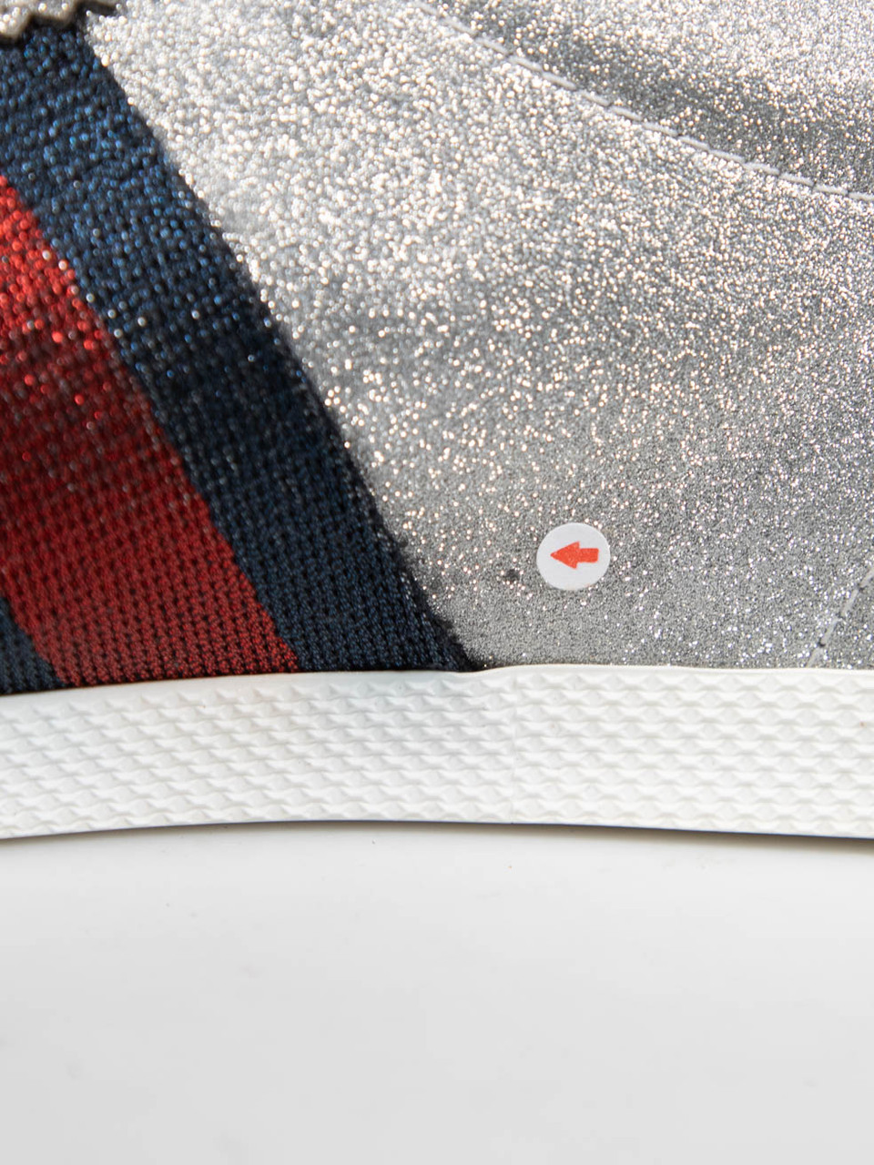 Gucci Silver Ace Glitter Web Sneakers