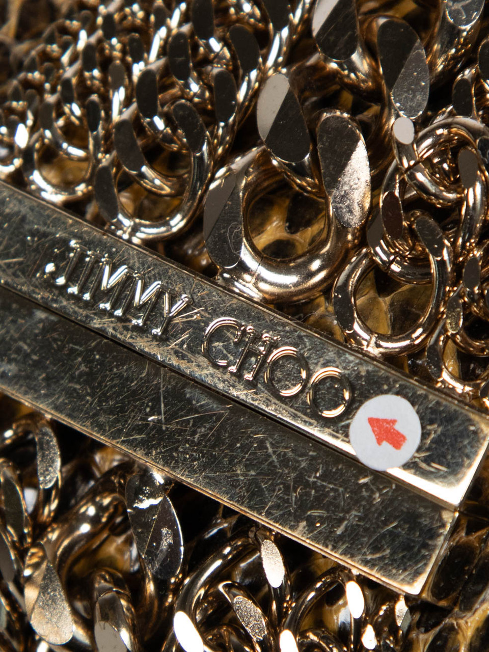 Jimmy Choo Brown Snakeskin Chain Detail Clutch