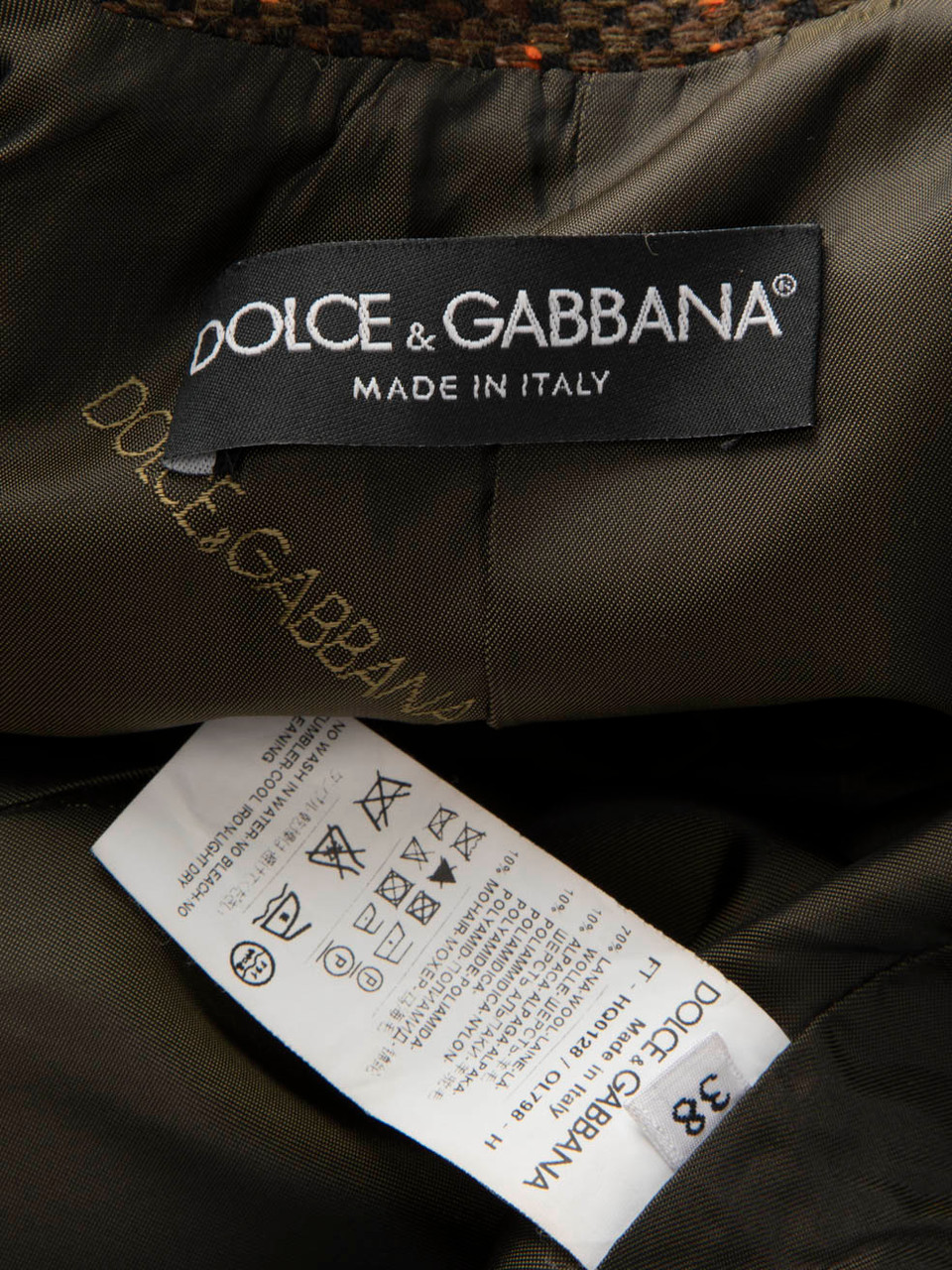 Dolce & Gabbana Brown Wool Single Breasted Coat
