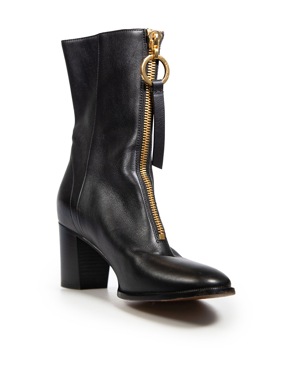 Dior Black Leather Front Zip Boots