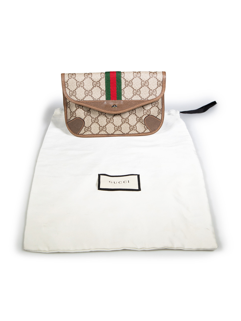 Gucci 1980s Brown Monogram Canvas Pouch