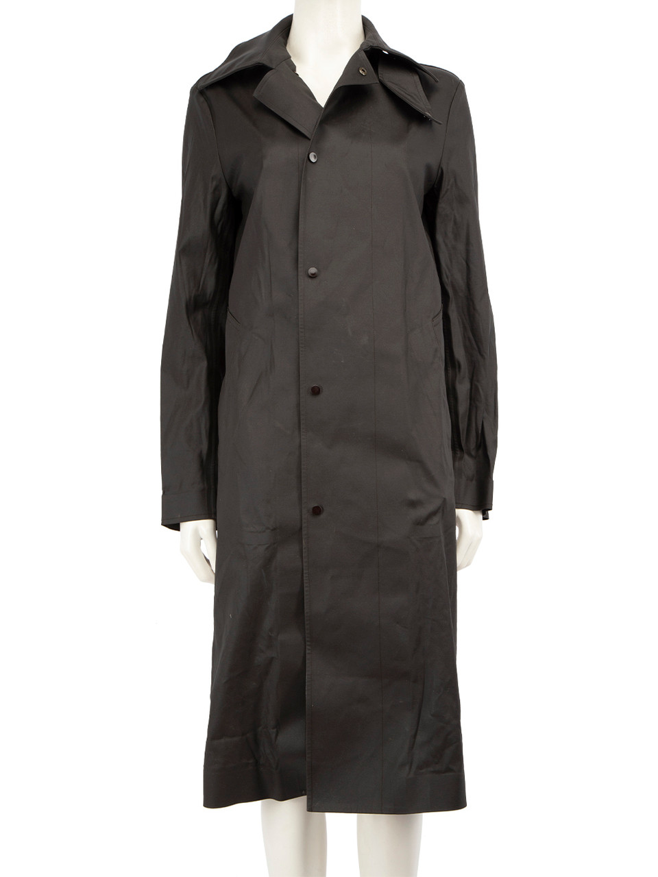Bottega Veneta Fall 2020 Black Waxed Trench Coat