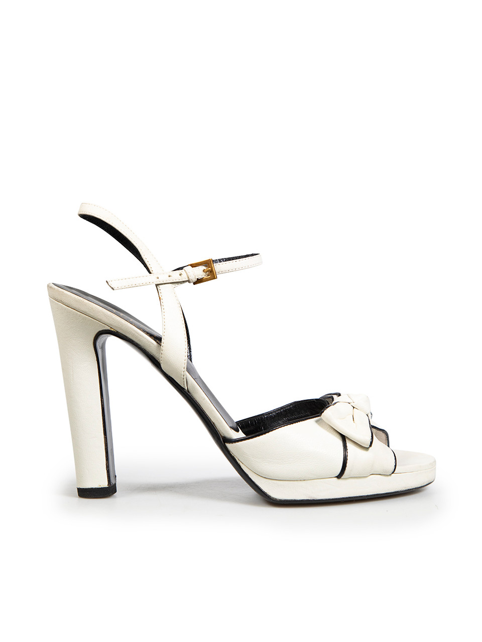 Valentino Garavani White Leather Bow Detail Strappy Sandals