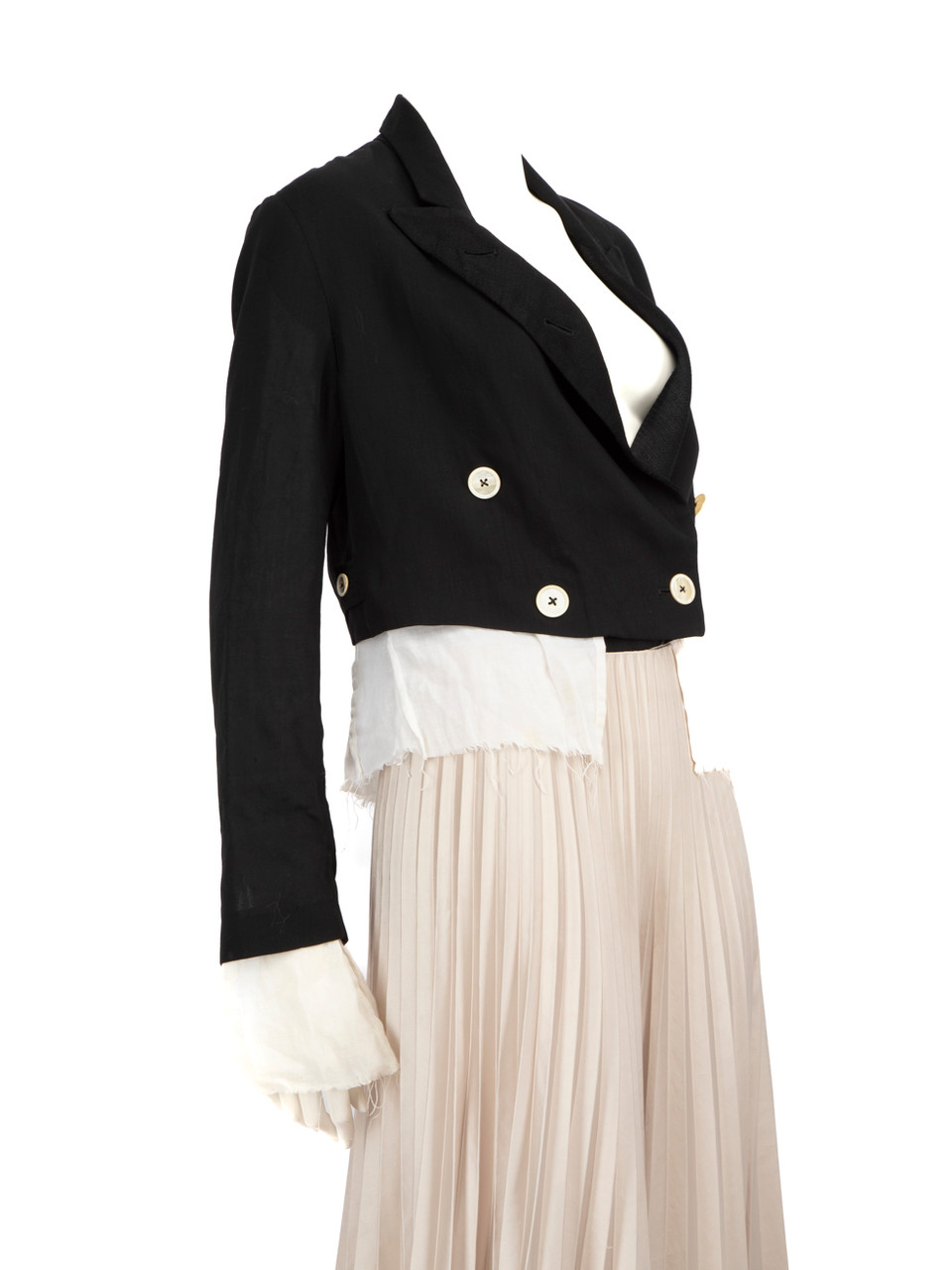 Ann Demeulemeester Black Wool Layered Blazer