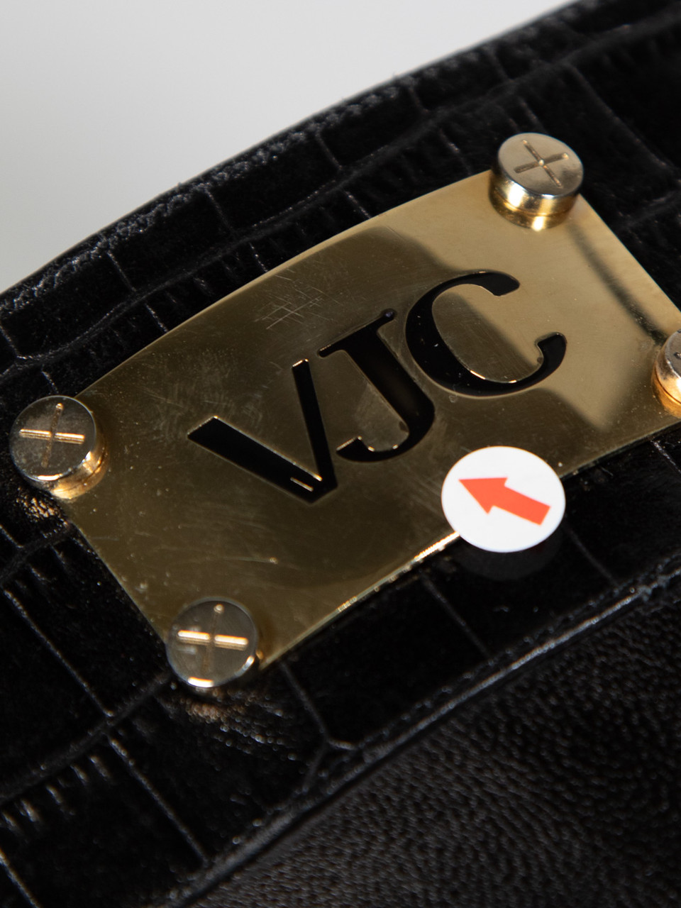 Versace Black Leather Crocodile Patterned Boots