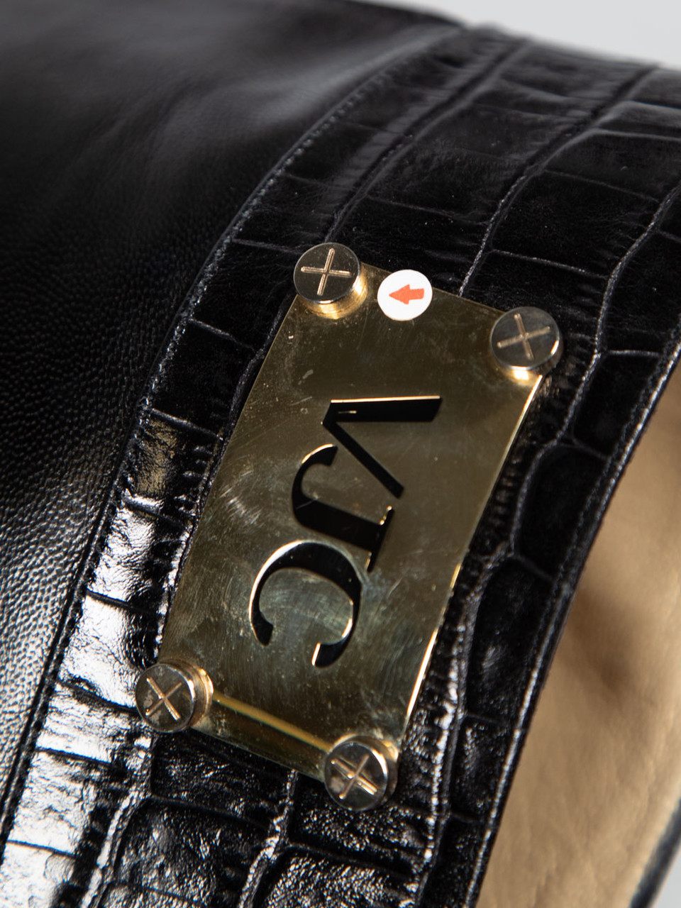 Versace Black Leather Crocodile Patterned Boots