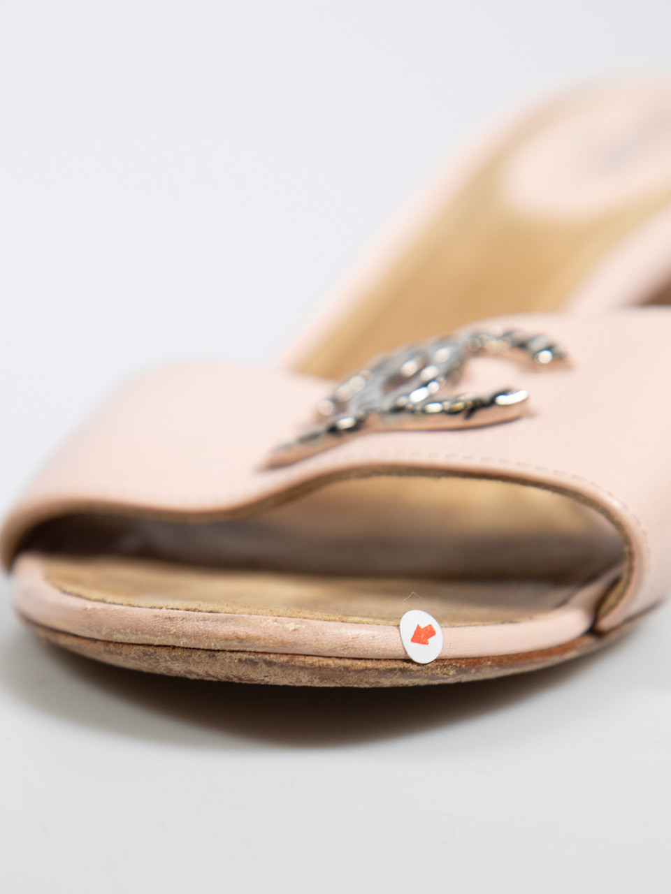 Chanel Pink Leather CC Logo Sandals