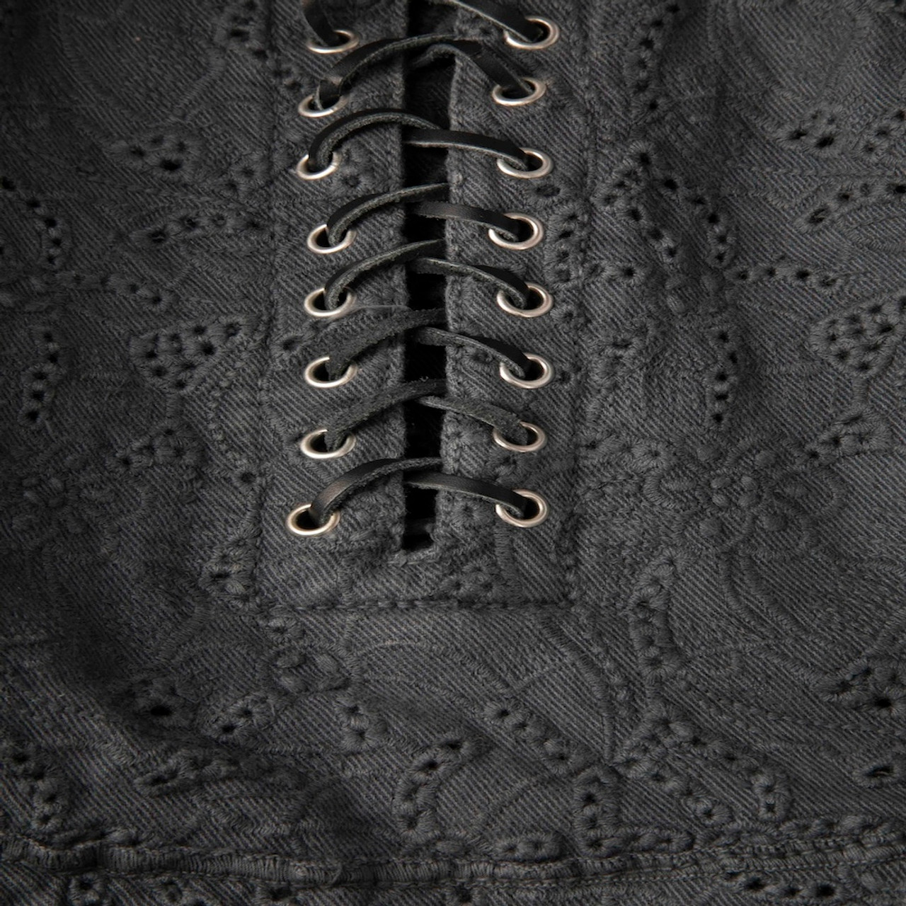 Isabel Marant Grey Broderie Mini Lace Up Skirt