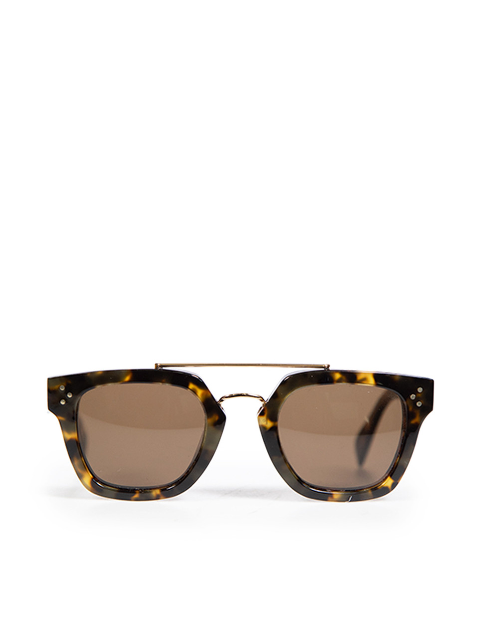 Céline Brown Square Tortoiseshell Sunglasses