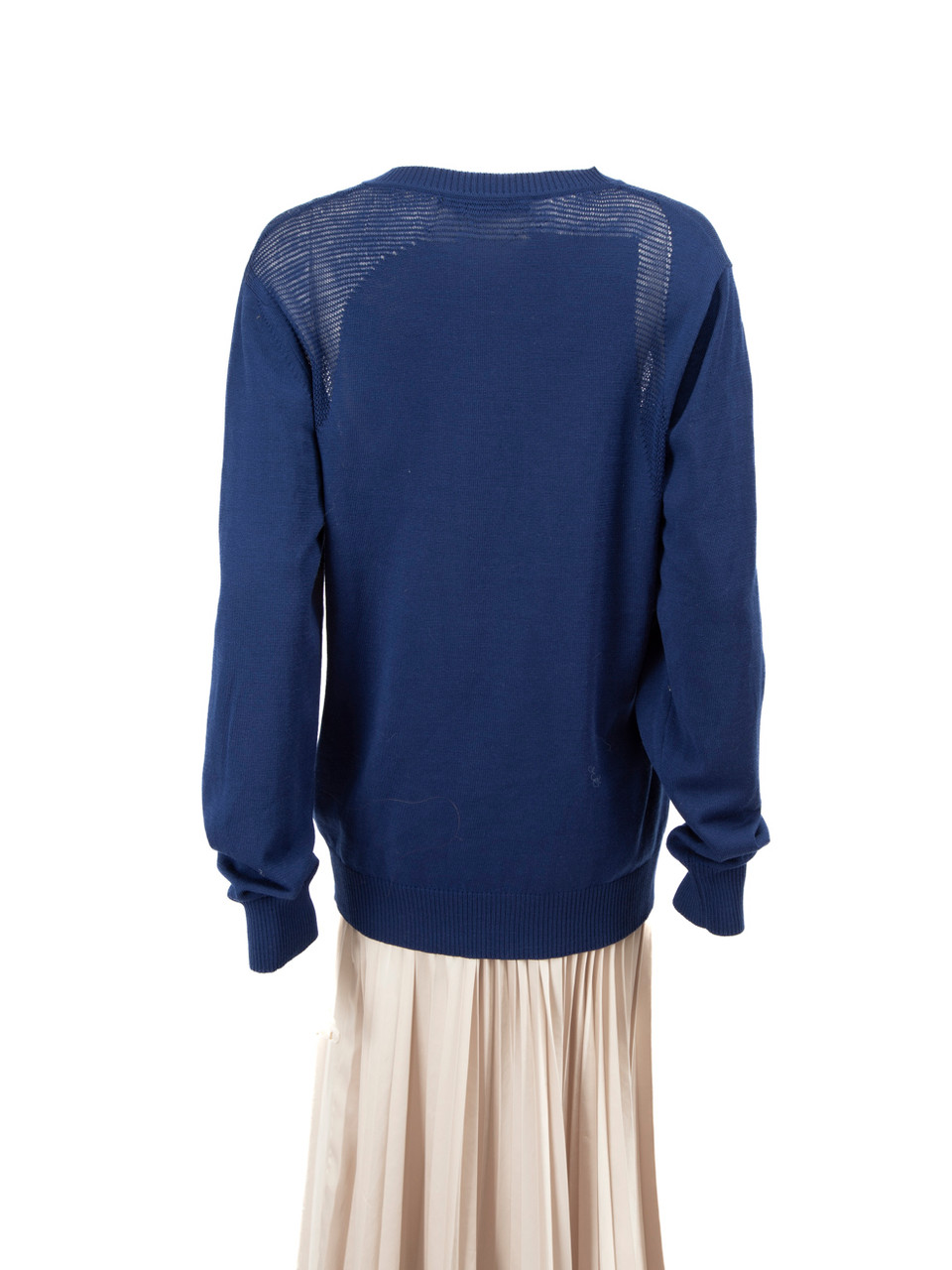 Alexander McQueen Blue Wool Knit V-Neck Jumper