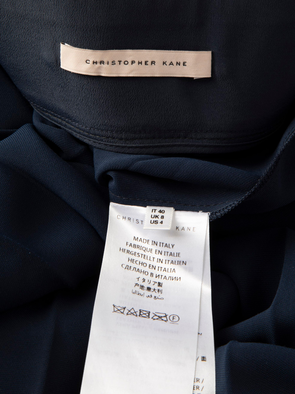 Christopher Kane Navy Pleated Suspender Maxi Skirt