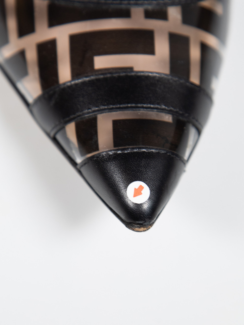 Fendi Black Zucca FF Logo PVC Slingback Heels