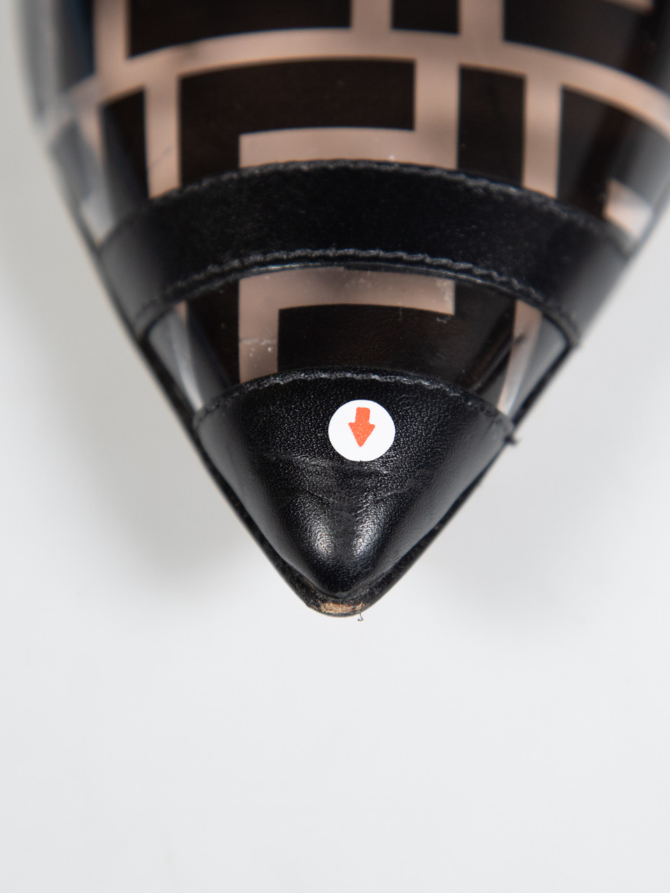 Fendi Black Zucca FF Logo PVC Slingback Heels