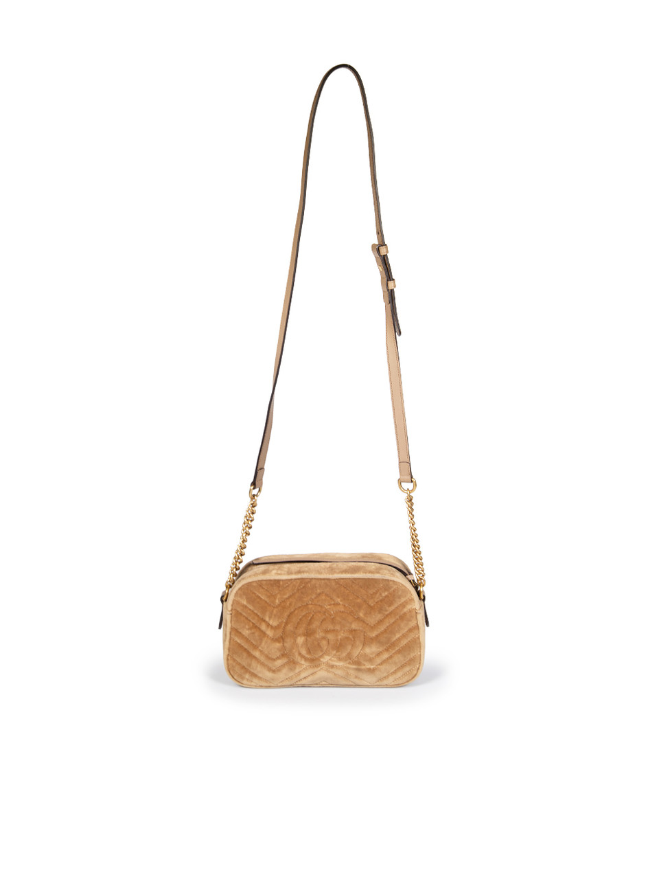 Gucci Brown Velvet GG Marmont Crossbody Bag