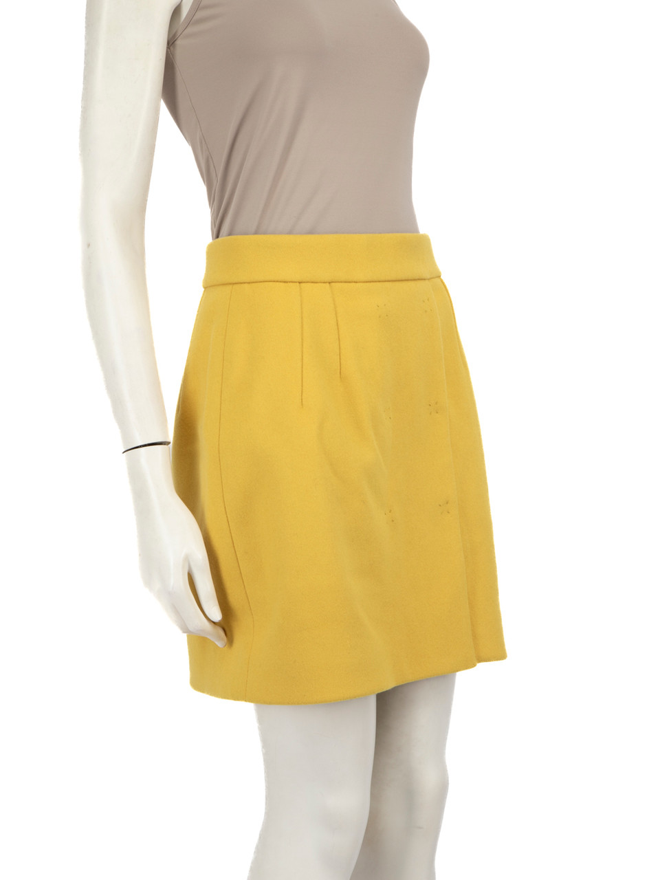 Dolce & Gabbana Yellow Wool Mini Skirt