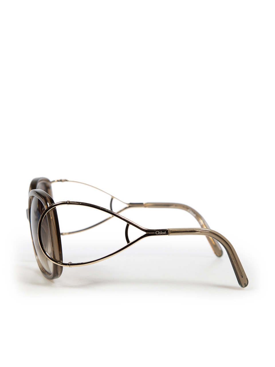 Chloé Brown Round Gradient Sunglasses