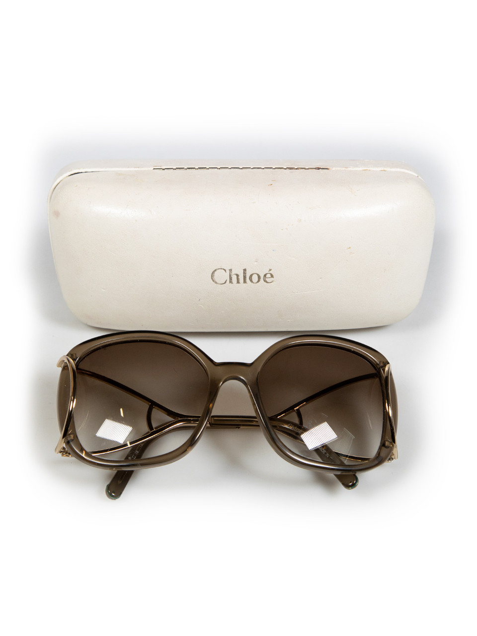 Chloé Brown Round Gradient Sunglasses