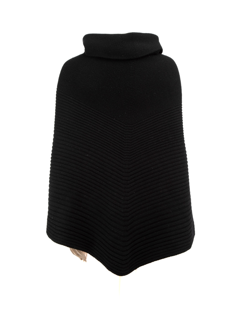 Wolford Black Wool Turtleneck Poncho