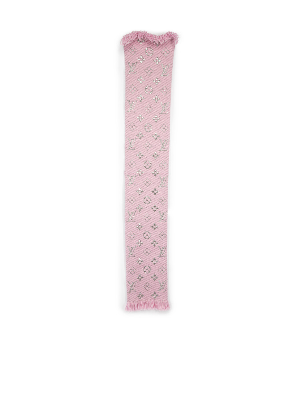 Louis Vuitton Pink Wool Logomania Shine Scarf