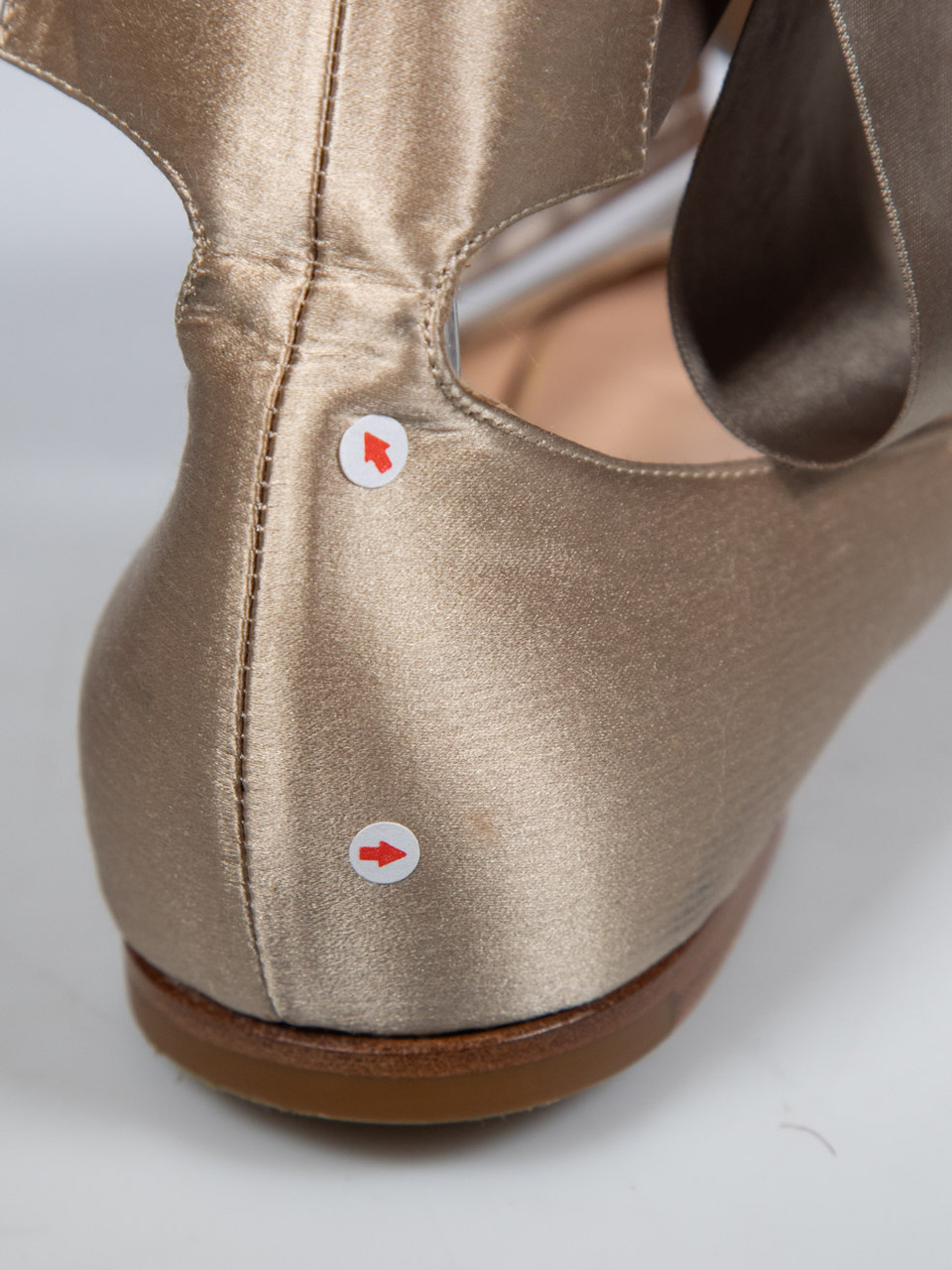 Gianvito Rossi Beige Ribbon Tie Ballet Flats