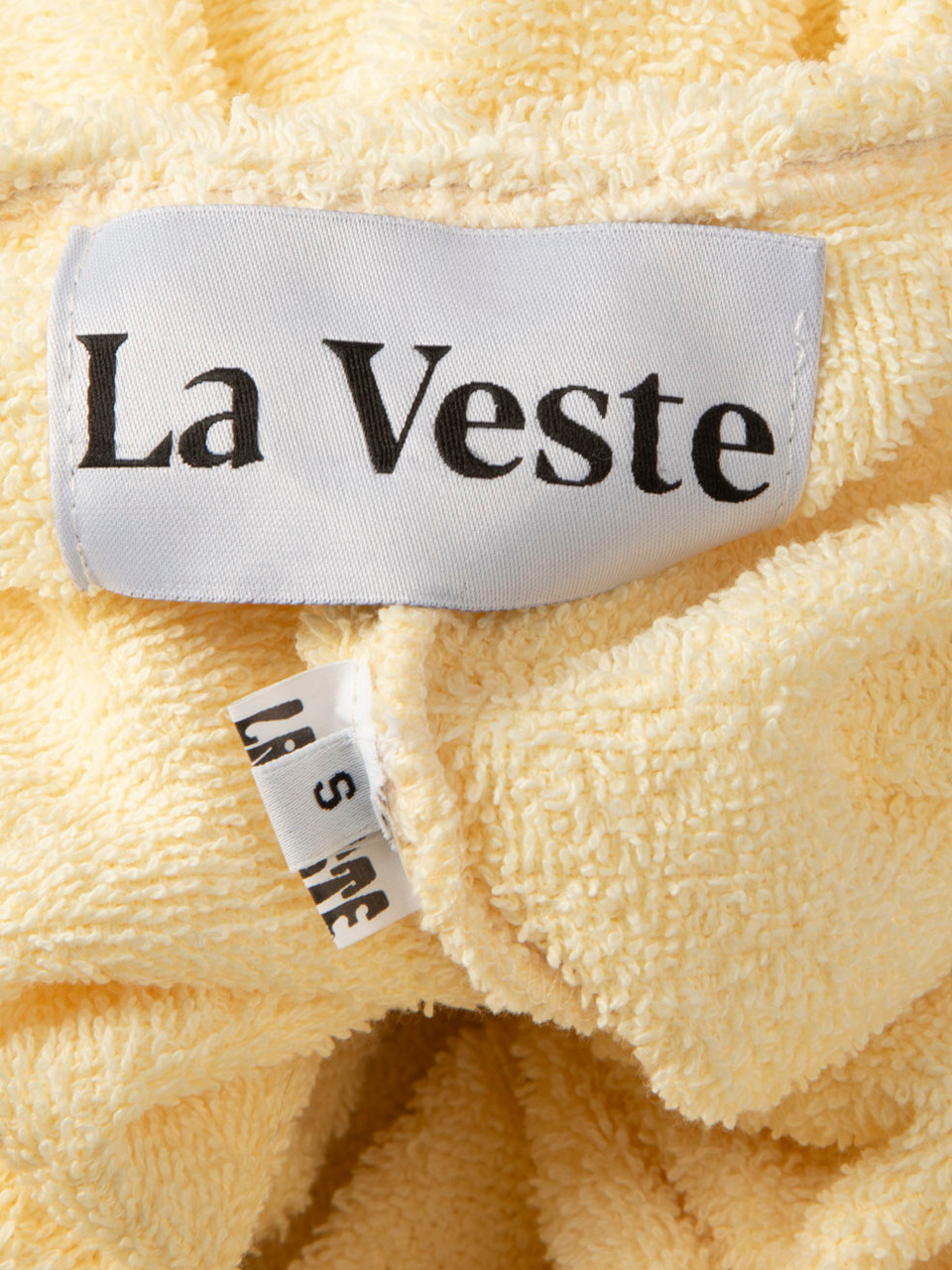 La Veste  Yellow Fringes Mini Towel Dress