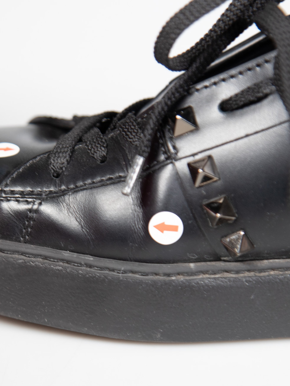 Valentino Garavani Black Leather Rockstud Trainers