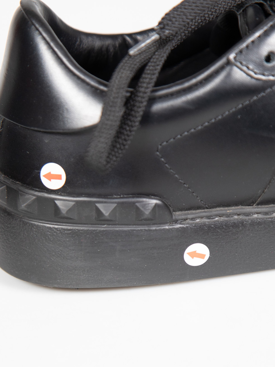 Valentino Garavani Black Leather Rockstud Trainers