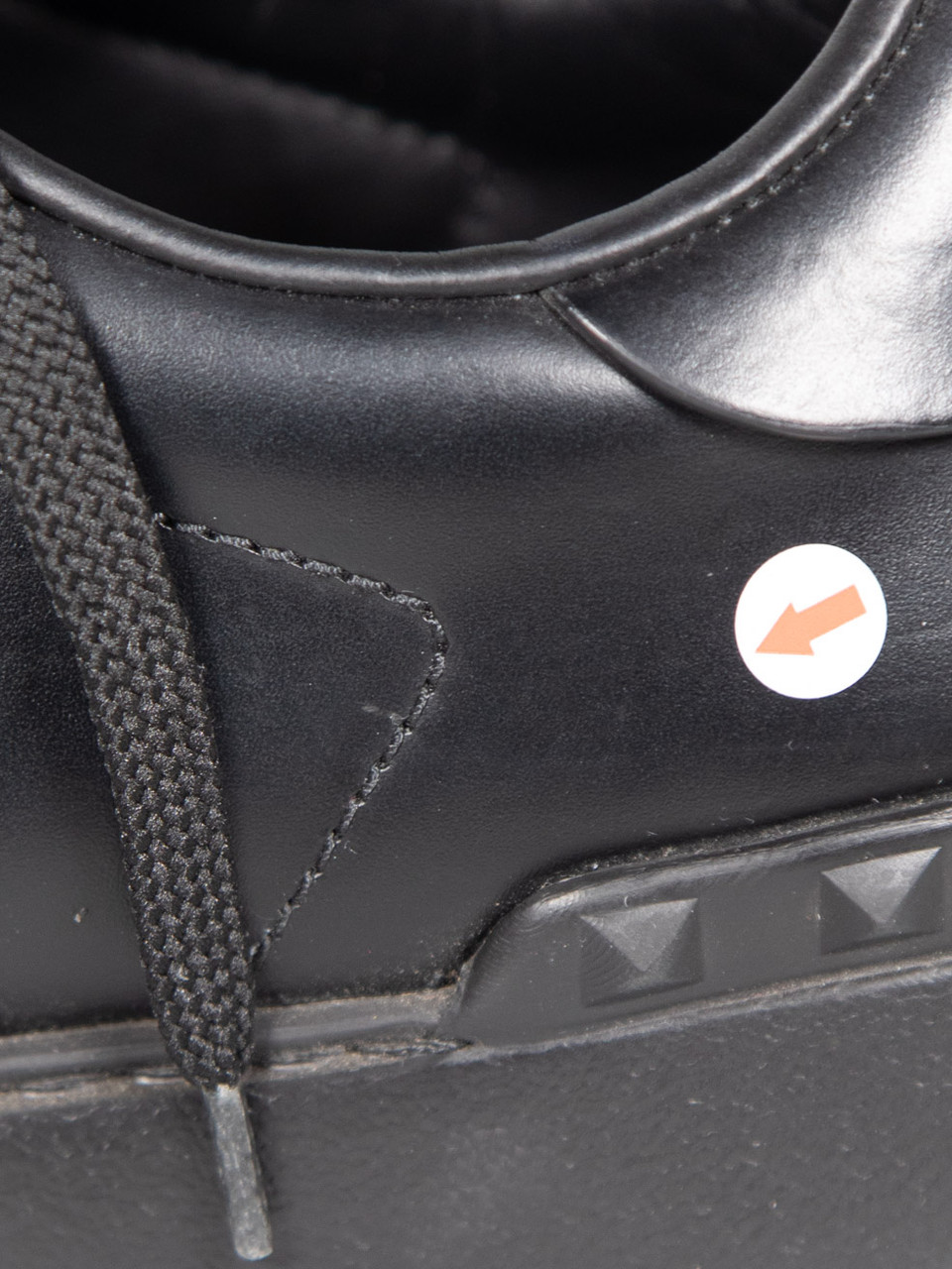 Valentino Garavani Black Leather Rockstud Trainers