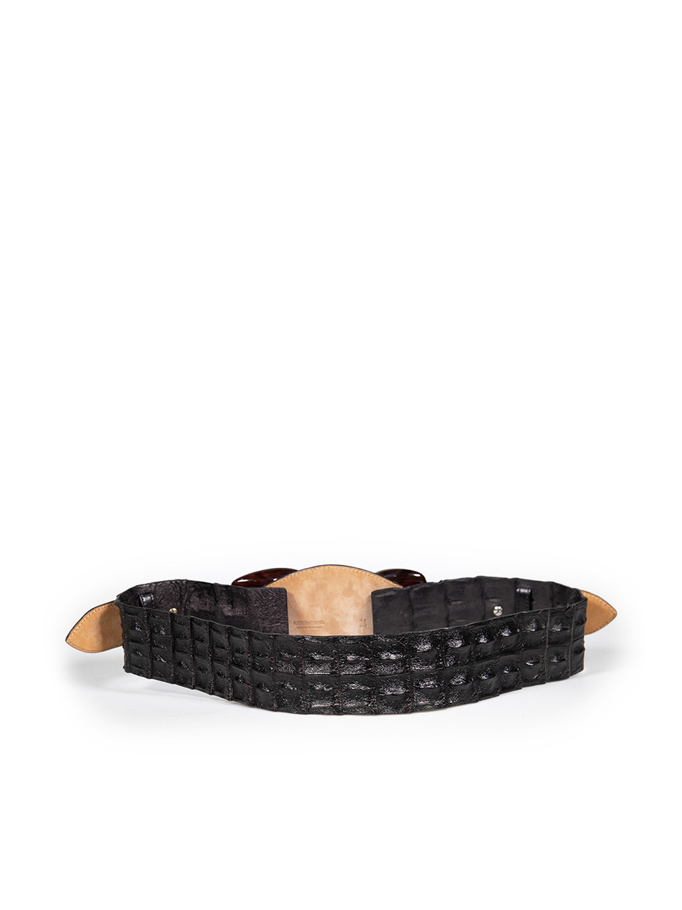 Roberto Cavalli Brown Leather Crocodile Pattern Belt Roberto Cavalli Brown Leather Crocodile Pattern Belt