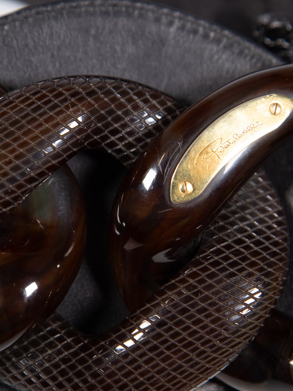 Roberto Cavalli Brown Leather Crocodile Pattern Belt Roberto Cavalli Brown Leather Crocodile Pattern Belt