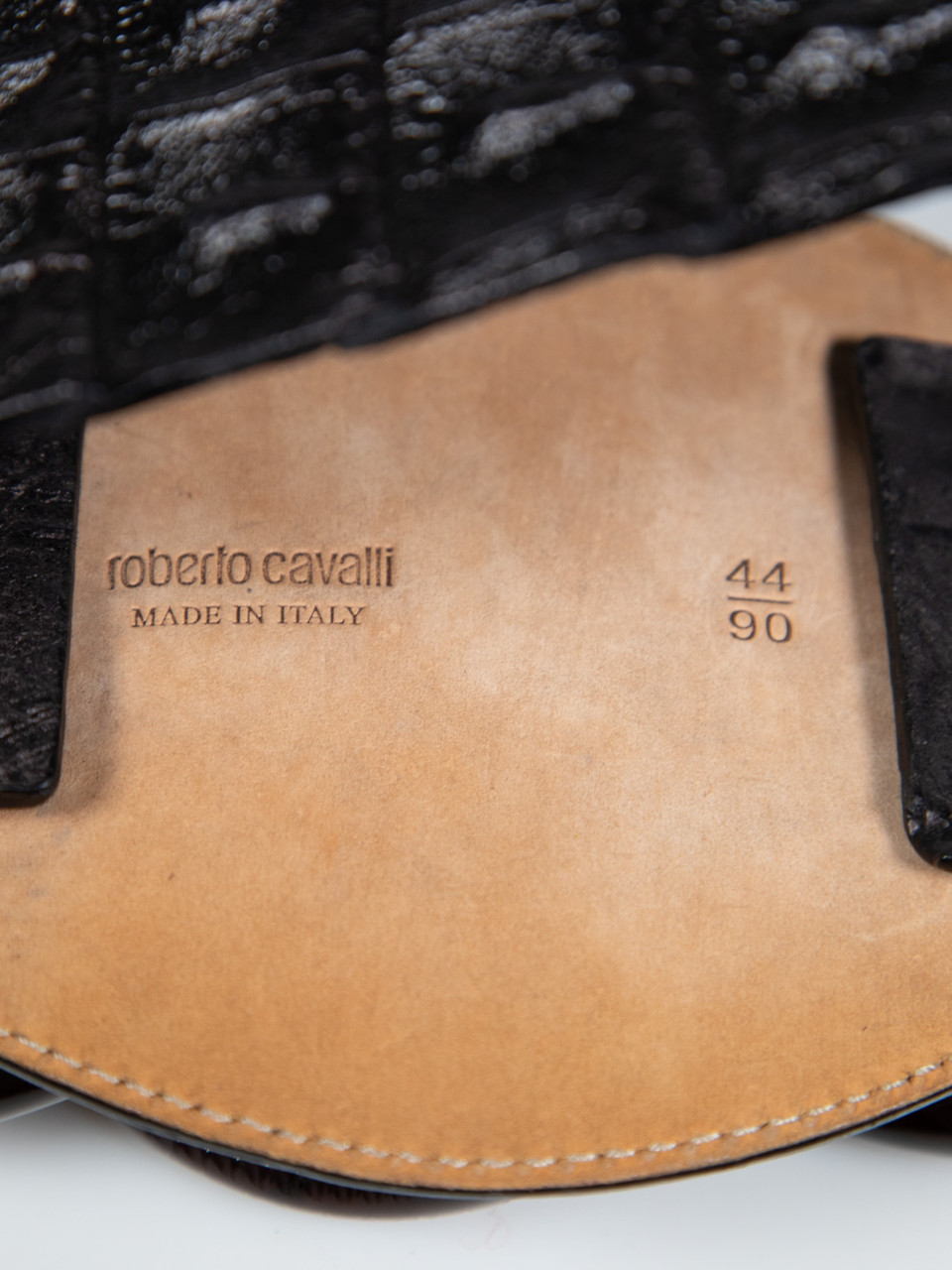 Roberto Cavalli Brown Leather Crocodile Pattern Belt Roberto Cavalli Brown Leather Crocodile Pattern Belt